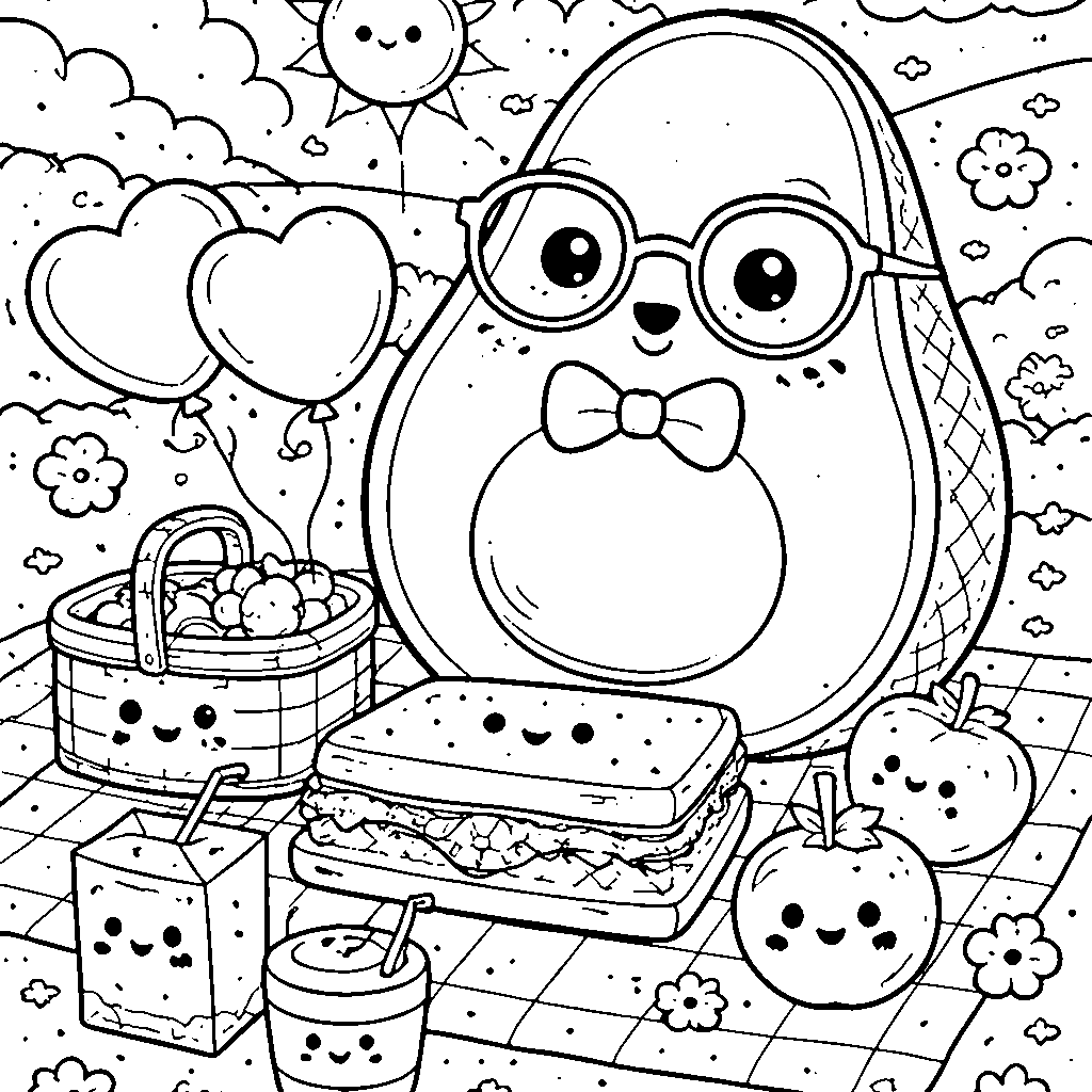 Chubby Avocado Coloring Page