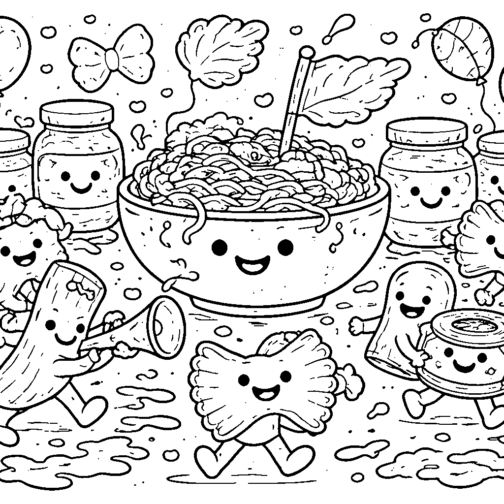 Veselá pasta na průvodu