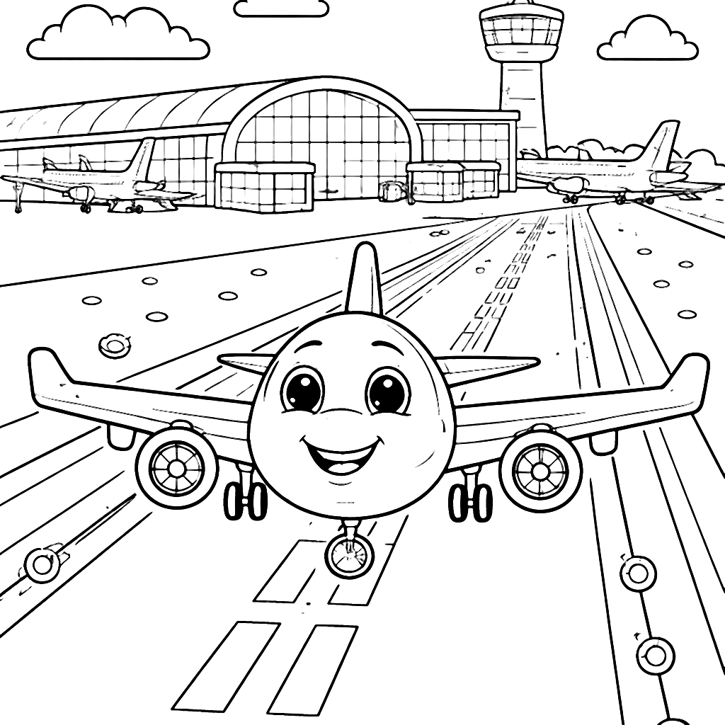 Airplanes Coloring Page - Ready for Takeoff Fun – farvelægningsark at udskrive