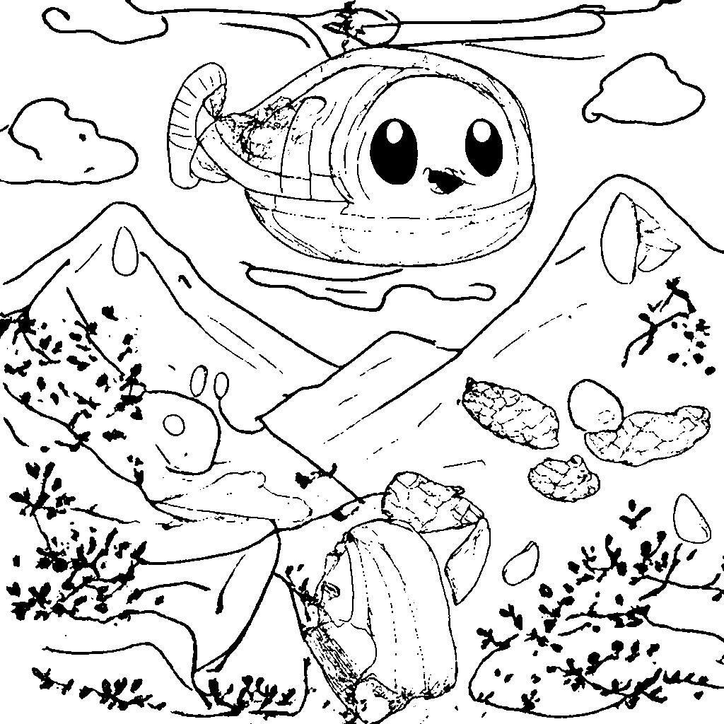 Glad helikopter over bjergene