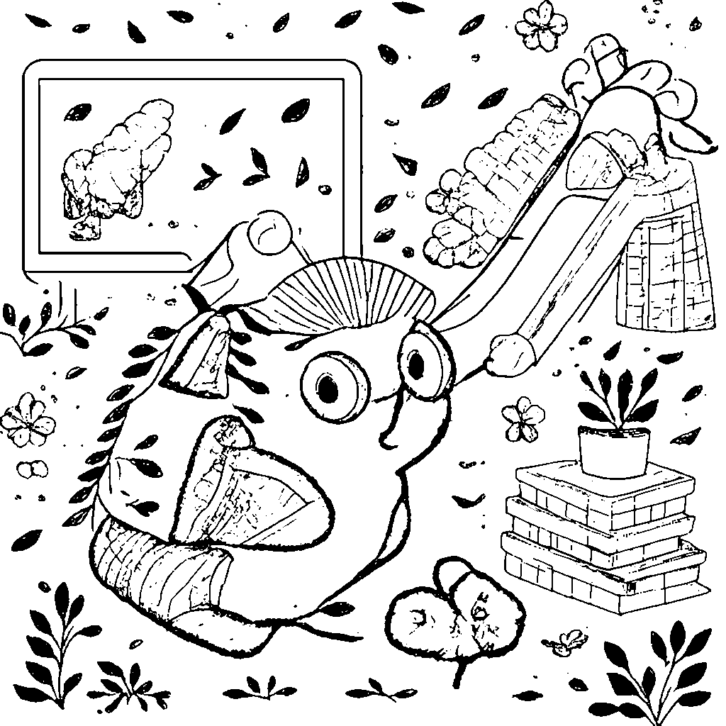 Ein neugieriger Igel mit Brille und einem kleinen Rucksack – Ausmalbild zum Ausdrucken