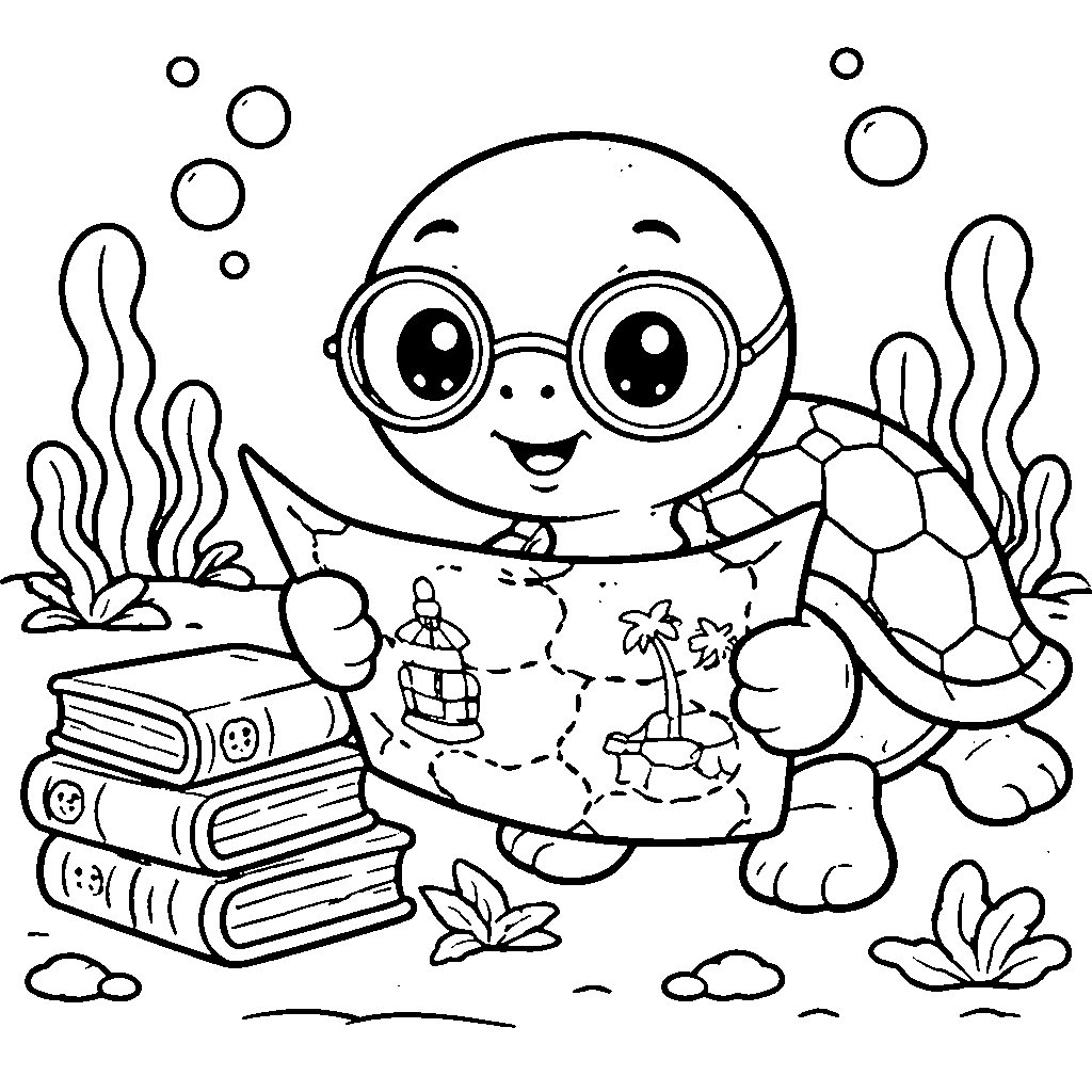 Weise alte Schildkröte mit Brille