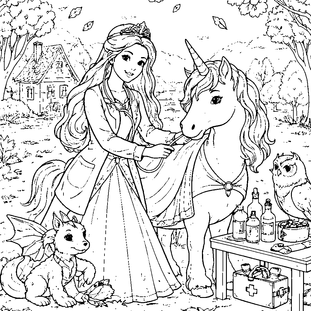 Κα Coloring Page: Πριγκίπισσα Κτηνίατρος