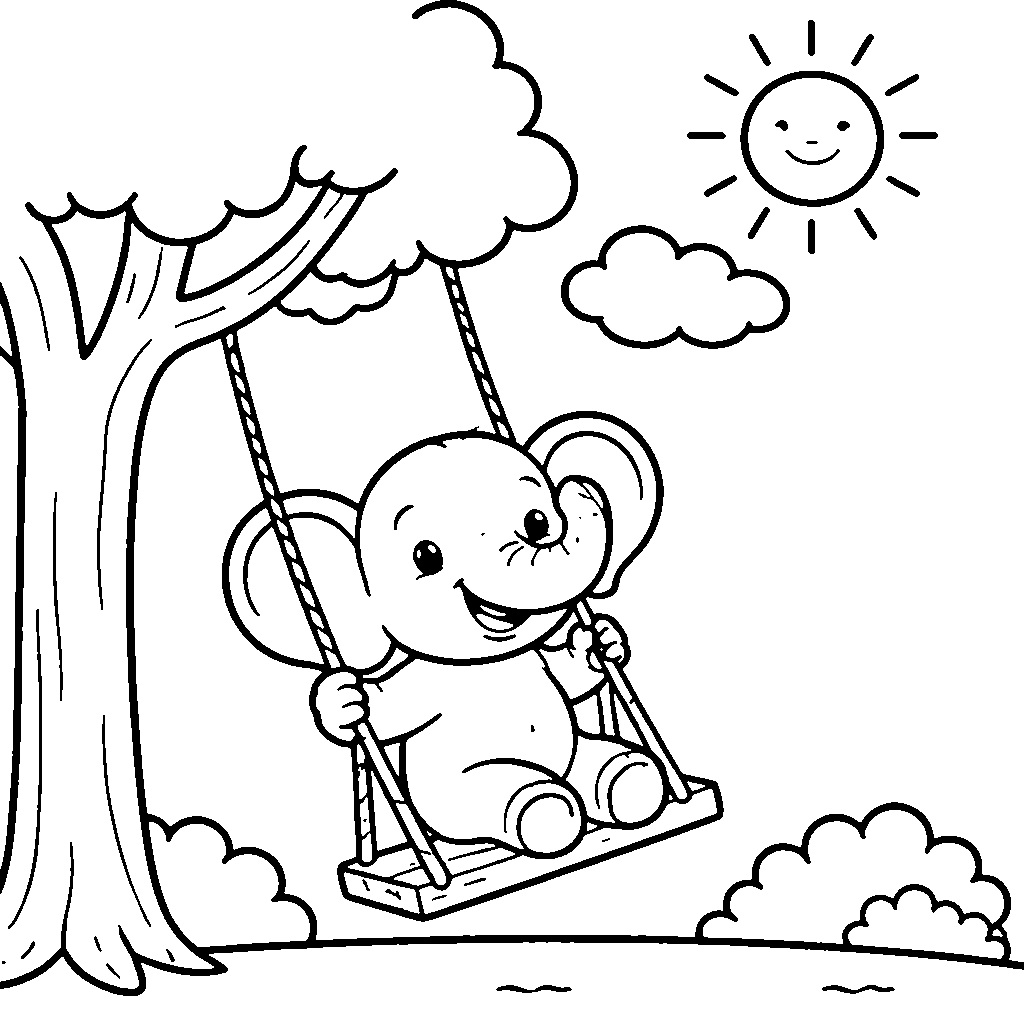 Elephant on a Swing