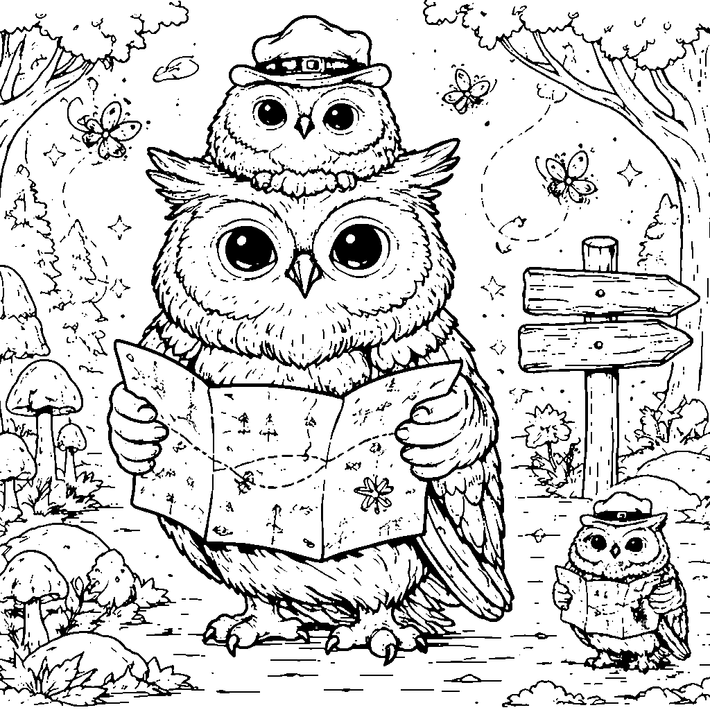 The Wise Old Owl Coloring Page – coloring page printable