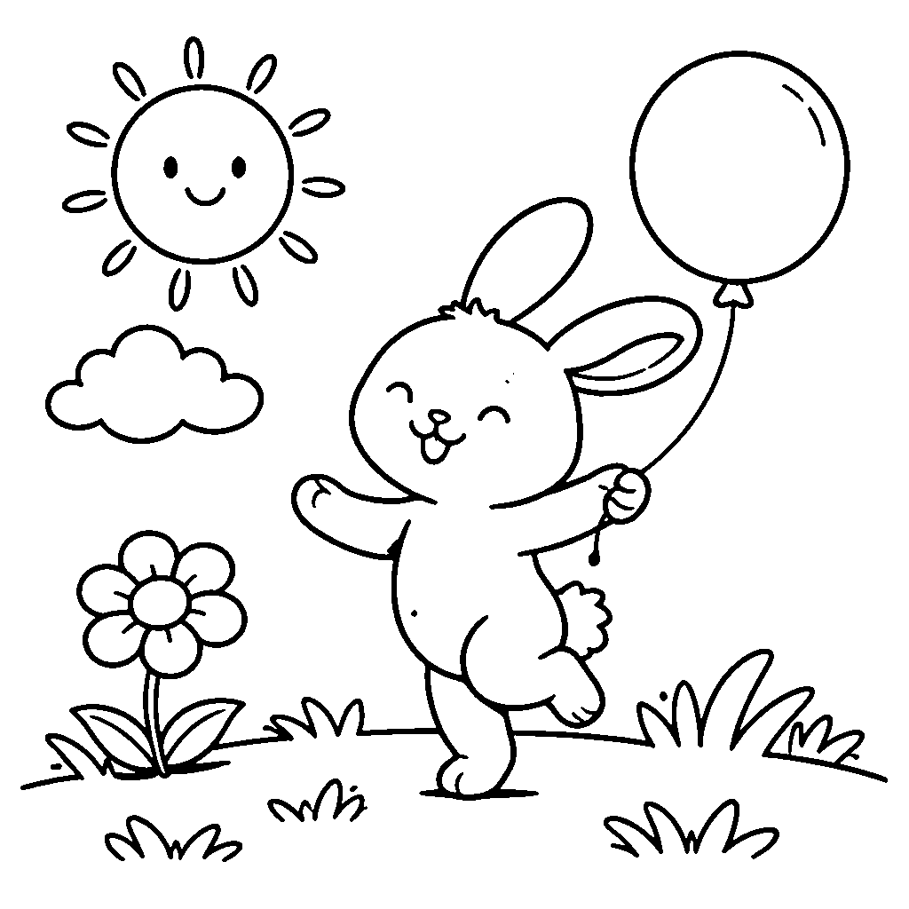 Happy rabbit in a meadow