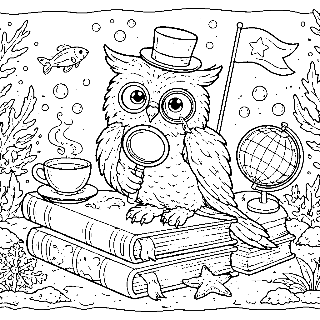 Color Your Imagination with a Wise Owl – coloring page printable