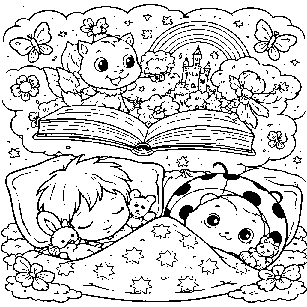 Young Reader's Adventure Coloring Page – coloring page printable