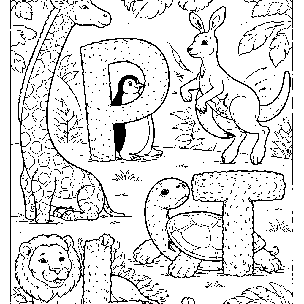 Zany Zoo Coloring Page for Kids