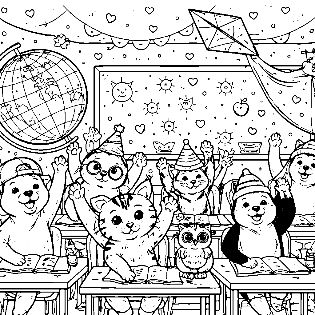 Animales Aprendiendo Juntos en el Aula