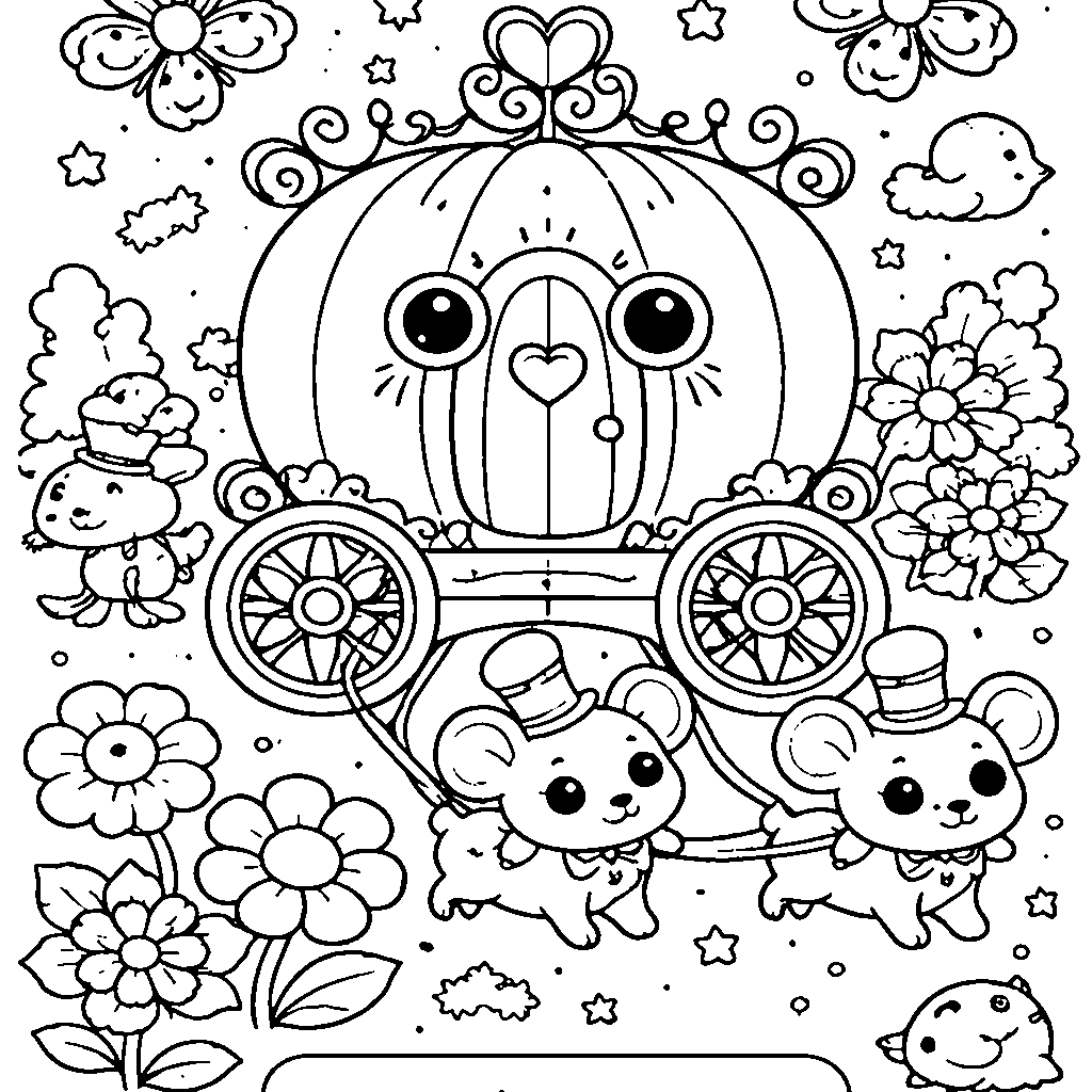 Carruaje Mágico de Calabaza – dibujo para colorear e imprimir