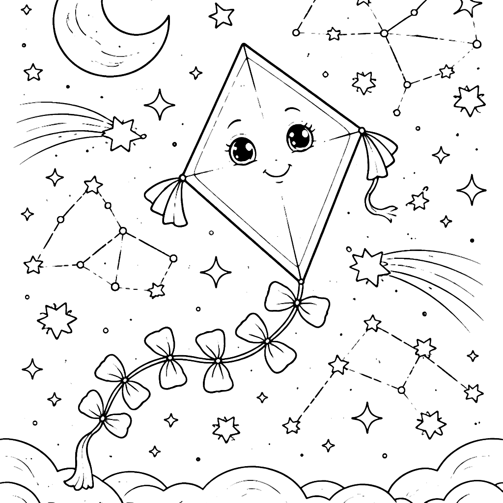 Cometa Amigable: Página para Colorear y Imprimir – dibujo para colorear e imprimir