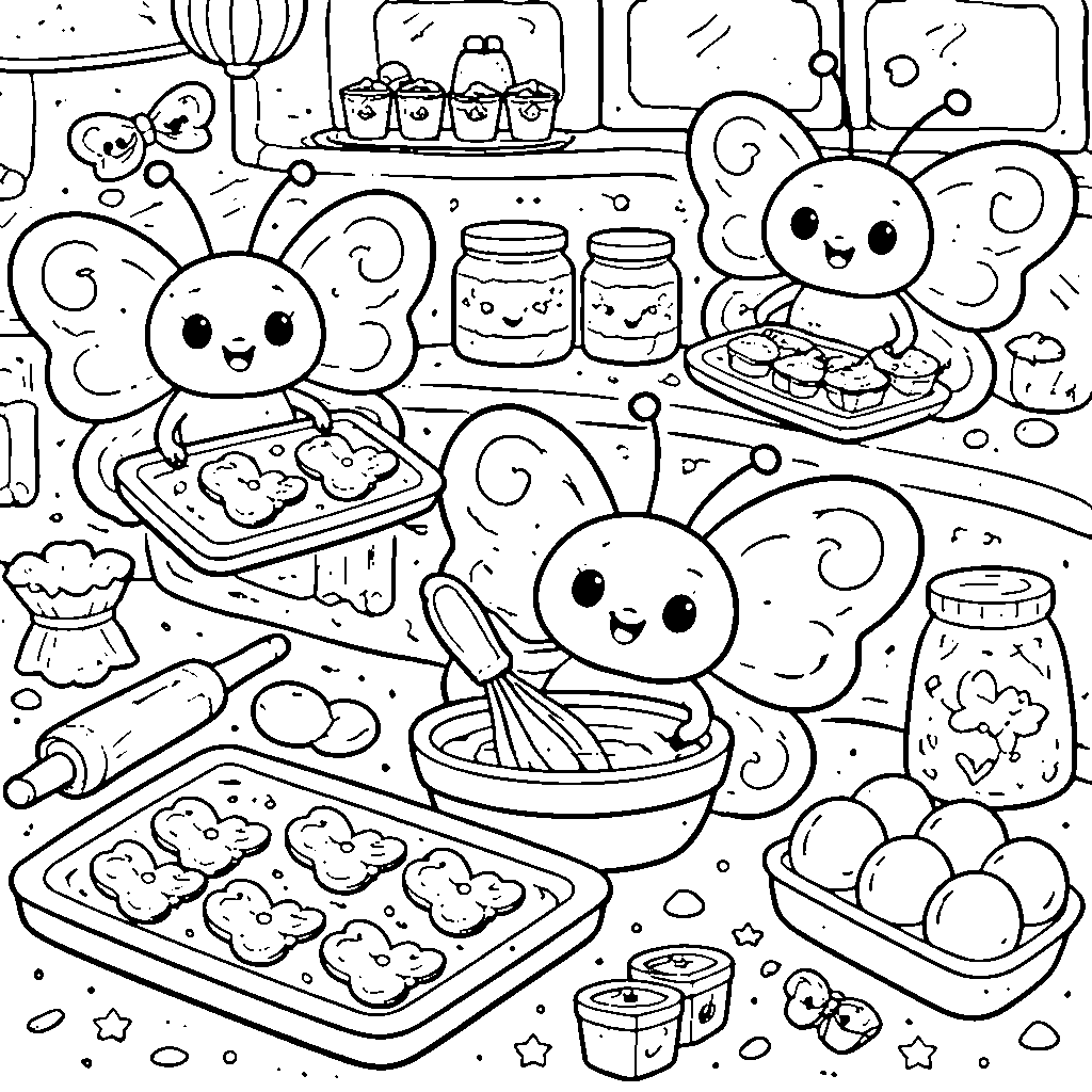 Página para Colorear de la Pastelería Mariposa