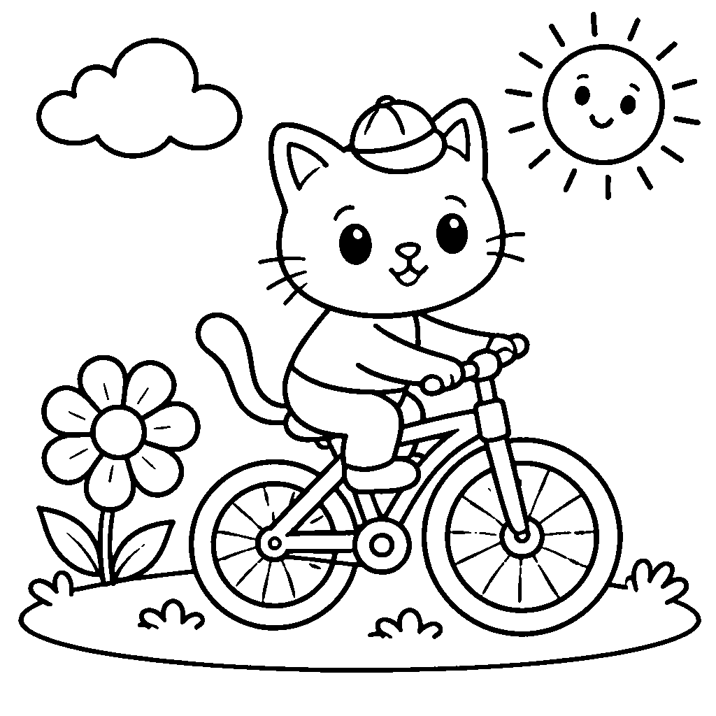 Chat sur un vélo