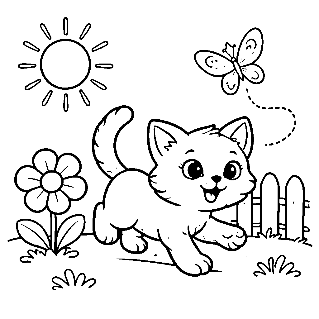 Chaton dans le jardin