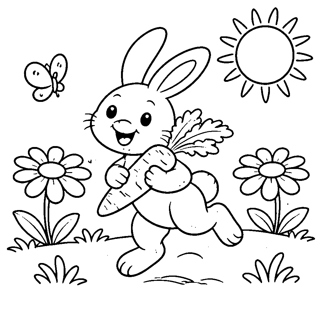 Lapin Heureux dans un Pré