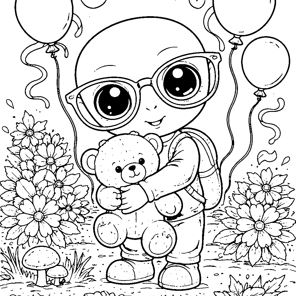 Un petit alien joyeux