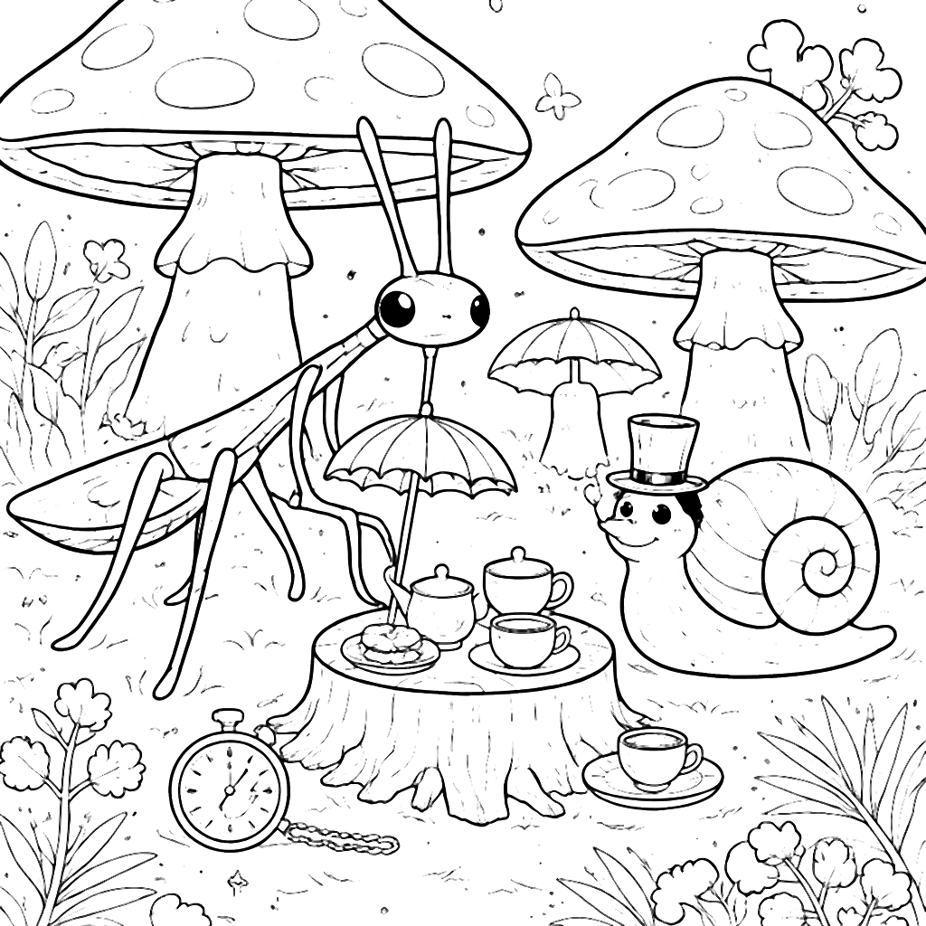 Une page à colorier d'un insecte phasme unique – coloriage à imprimer