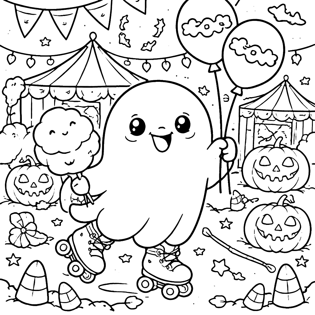 Játékos szellem színezőlap Halloweenra – színező lap nyomtatható