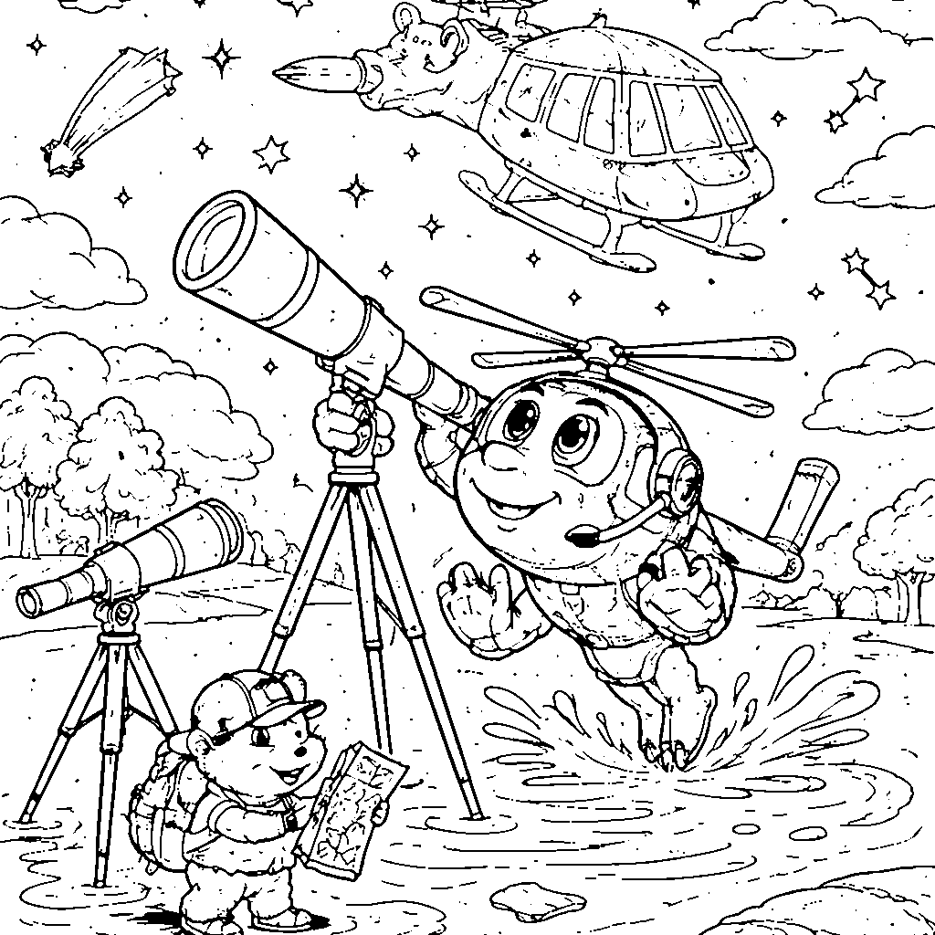 Halaman Mewarnai Helikopter yang Seru untuk Anak-anak – gambar mewarnai cetak