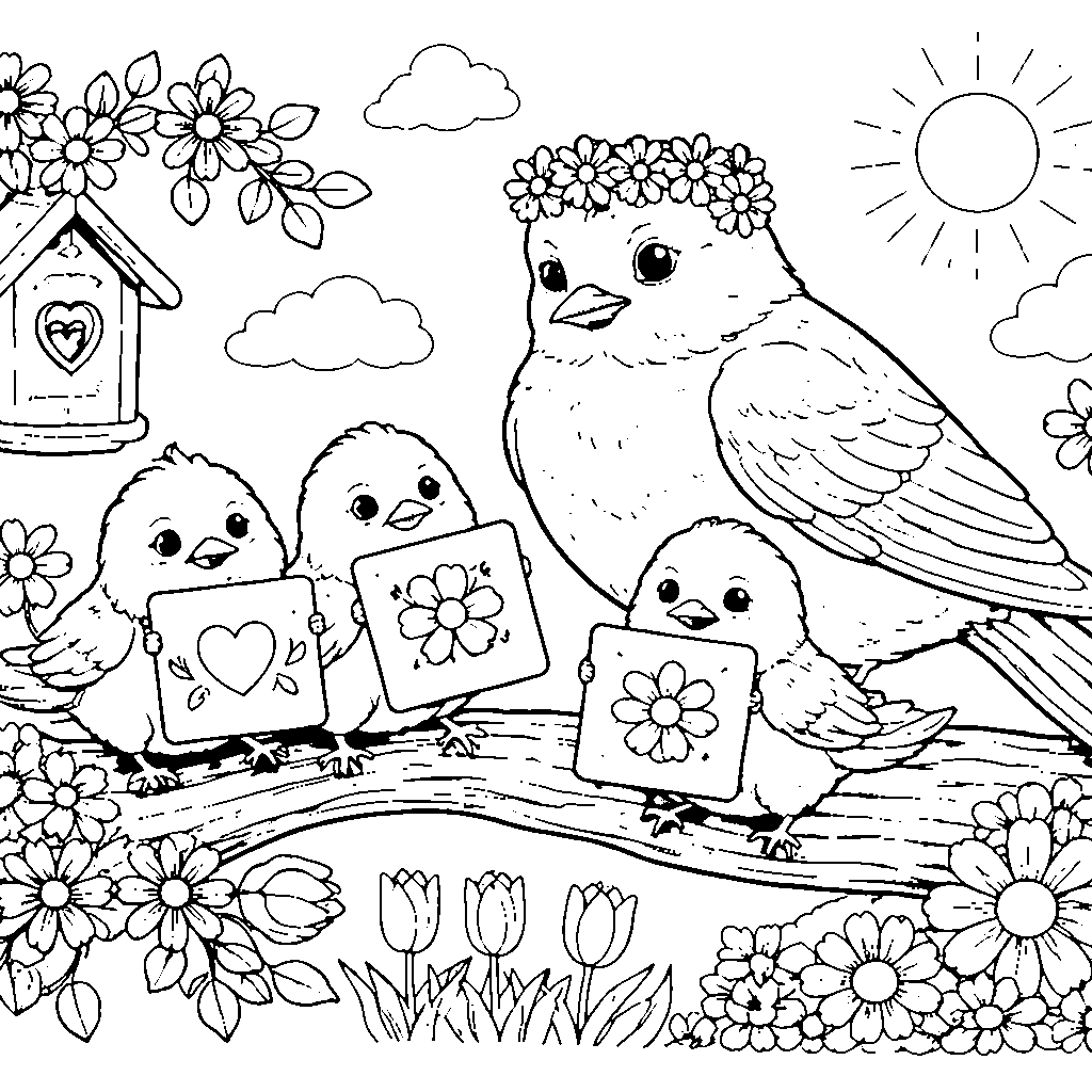 Keluarga Burung Merayakan Hari Ibu