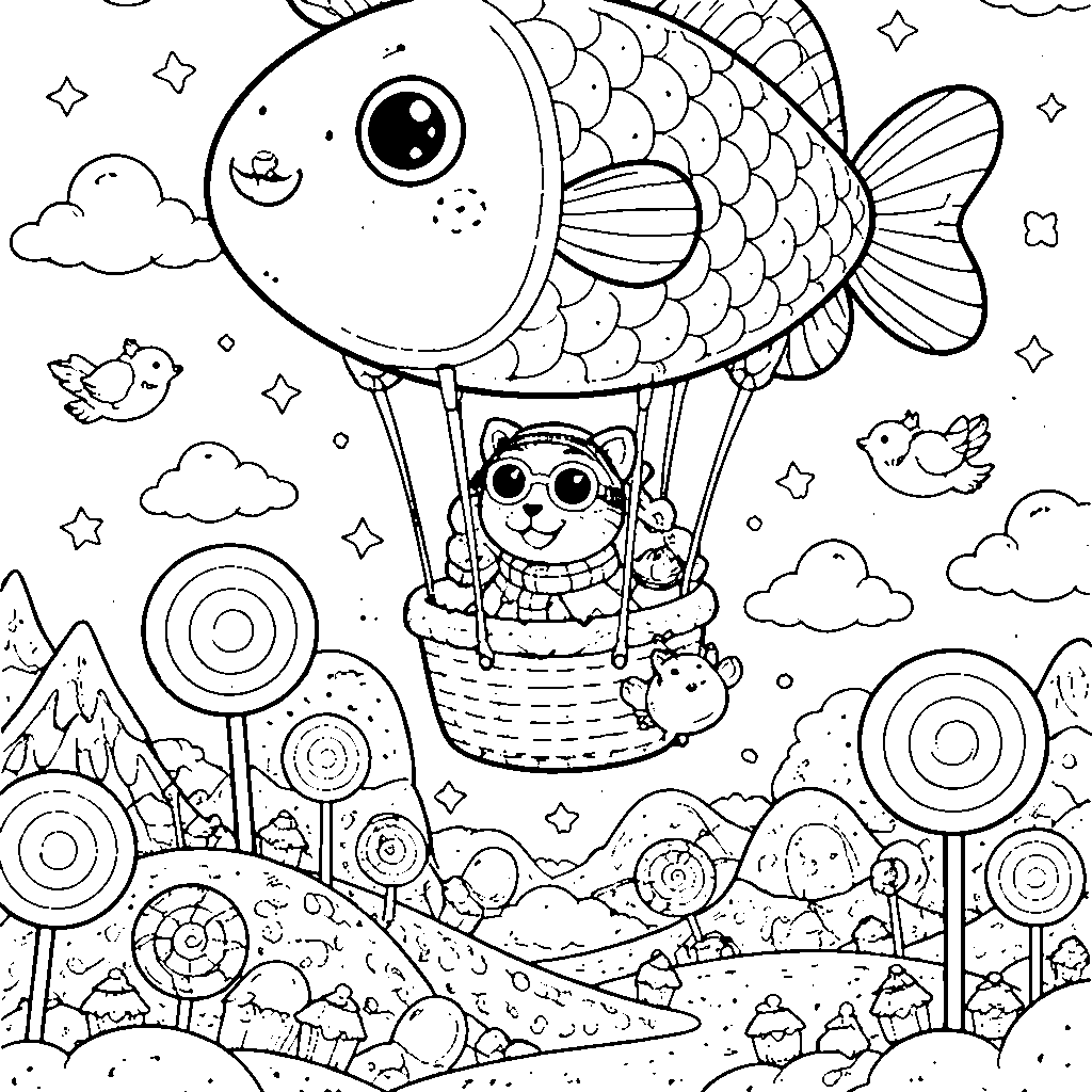 Kucing Petualang – gambar mewarnai cetak