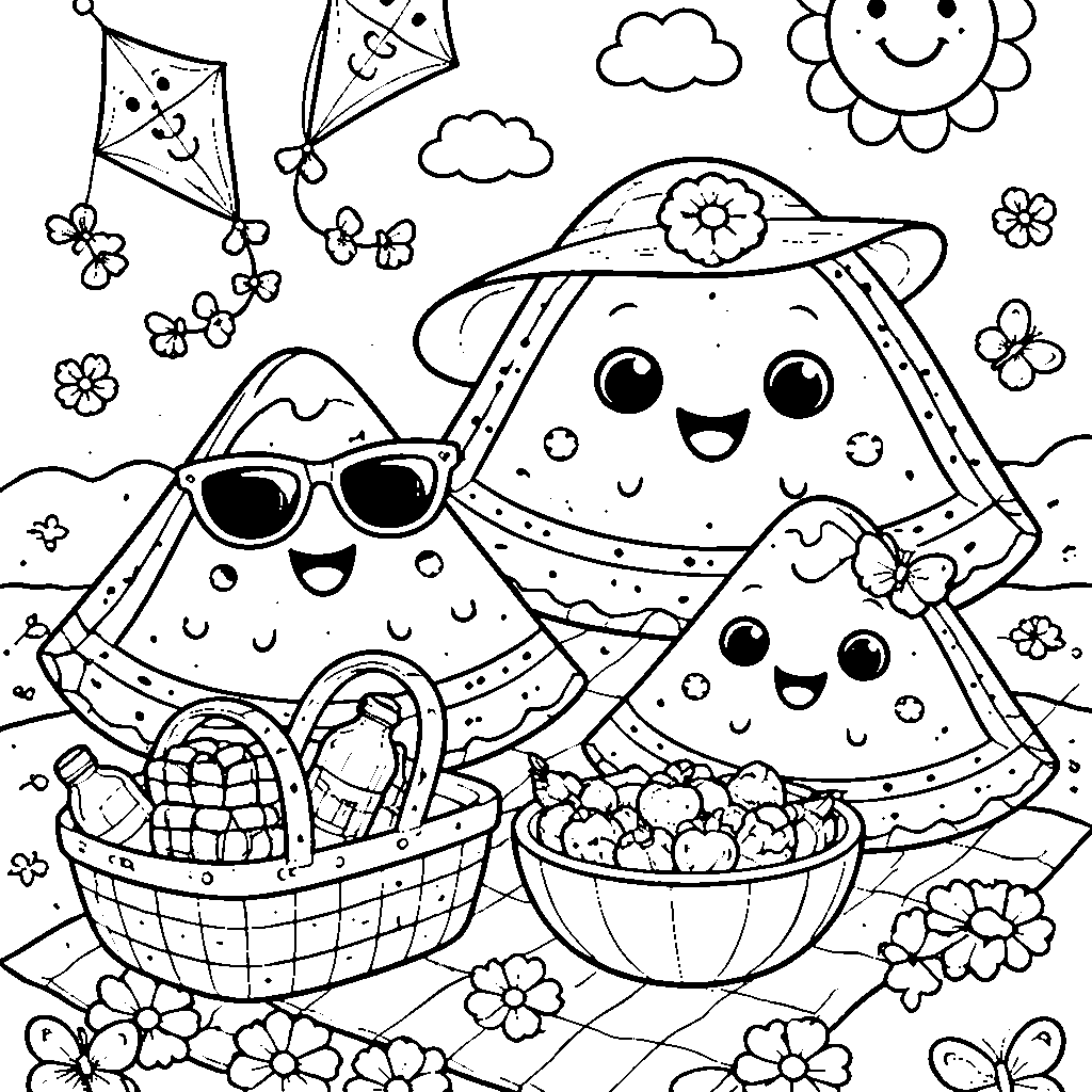 Fetta di Anguria Amichevole – disegno da colorare e stampare