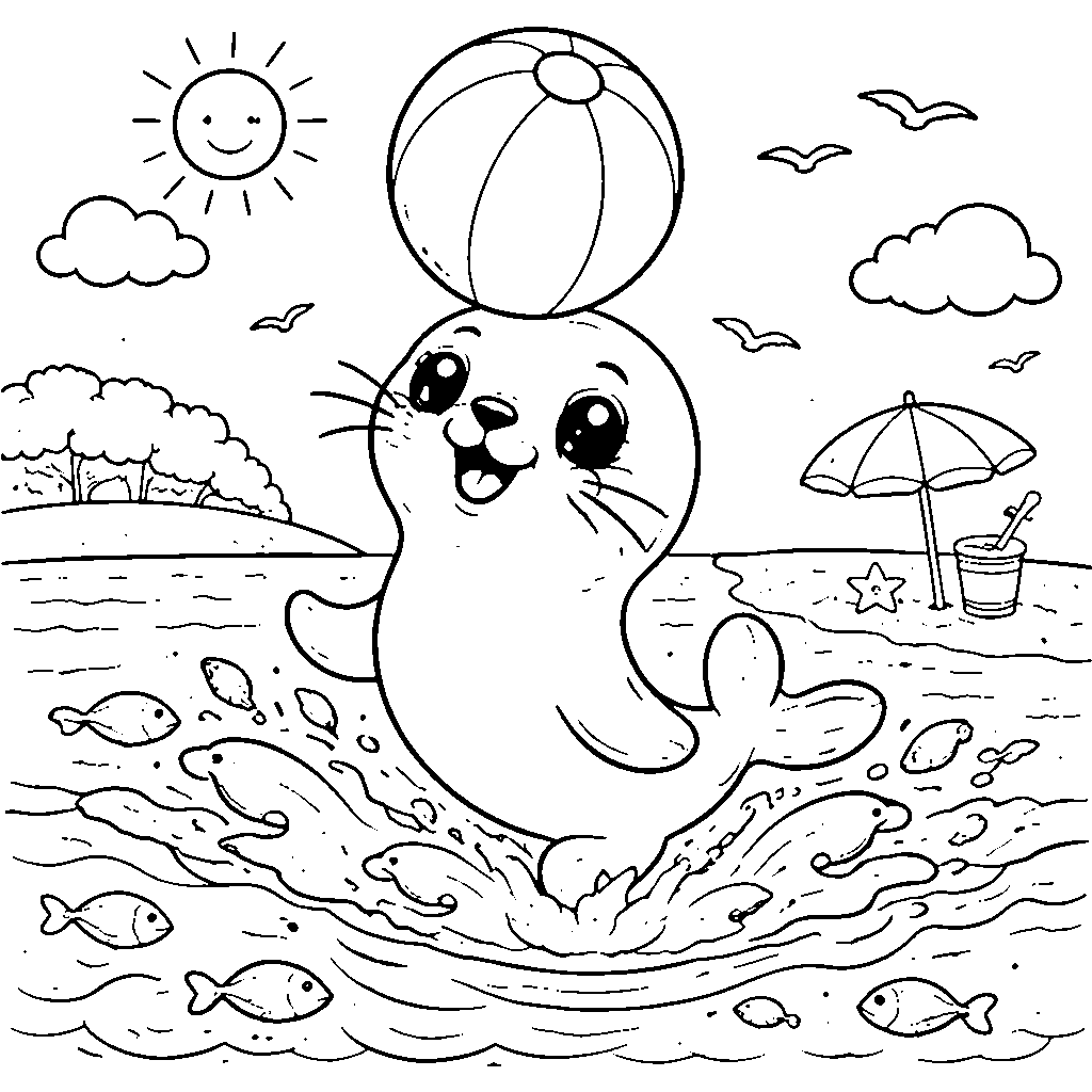 Foca che gioca nel mare