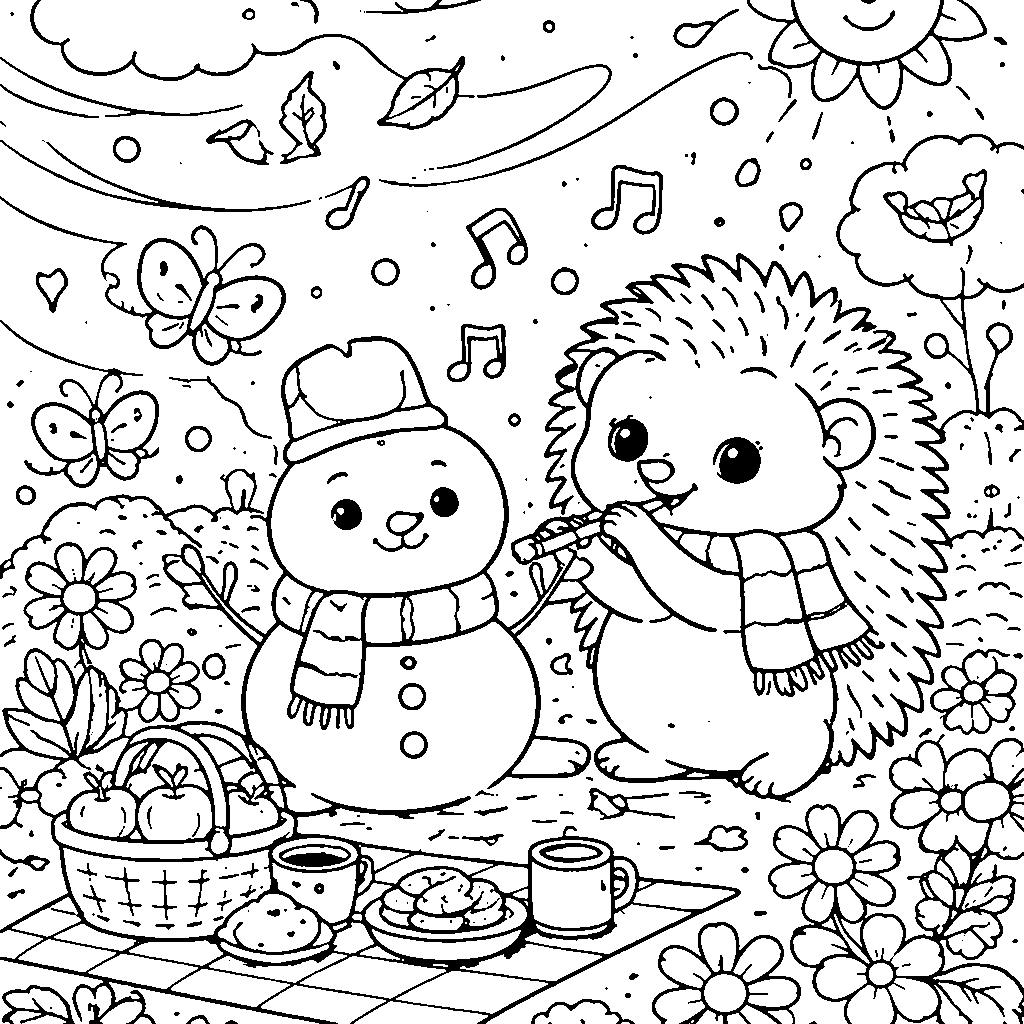 Il Riccio Curioso: Pagina da Colorare per Piccoli Artisti – disegno da colorare e stampare