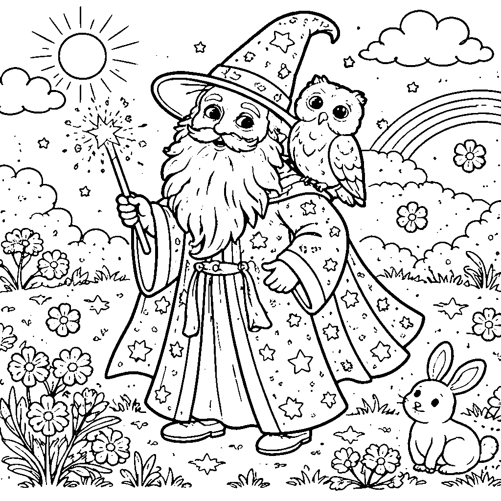 Mago con una bacchetta magica