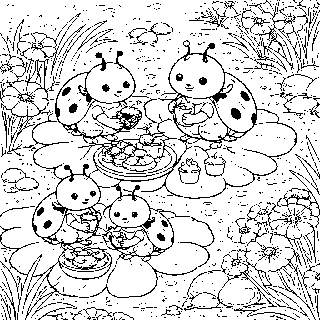 Una Famiglia di Coccinelle a Picnic