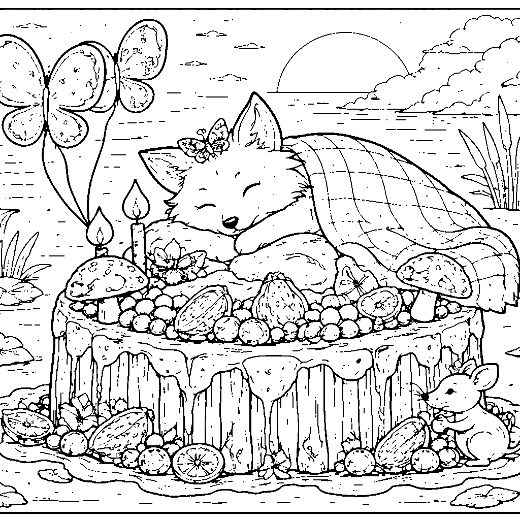 賢いキツネの塗り絵ページ – 塗り絵 プリント