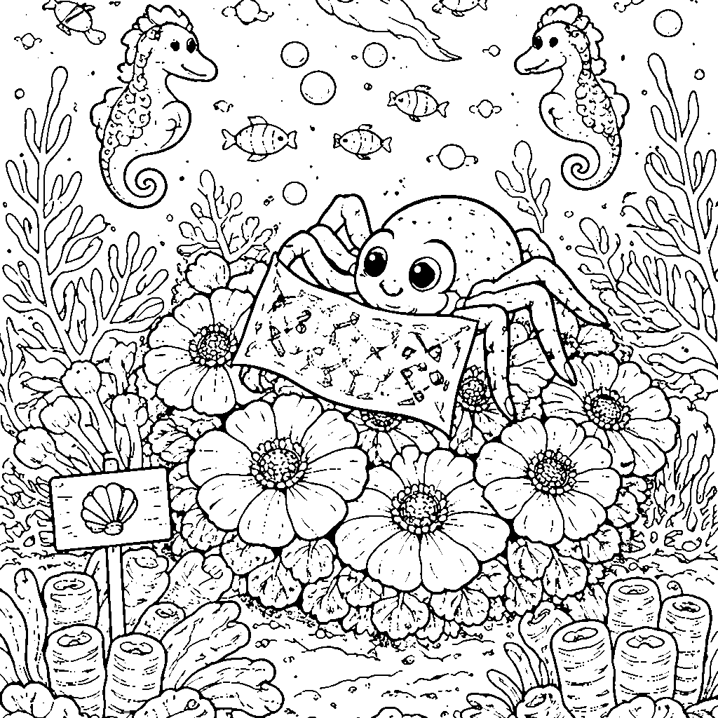 サンゴの花々の塗り絵 – 塗り絵 プリント