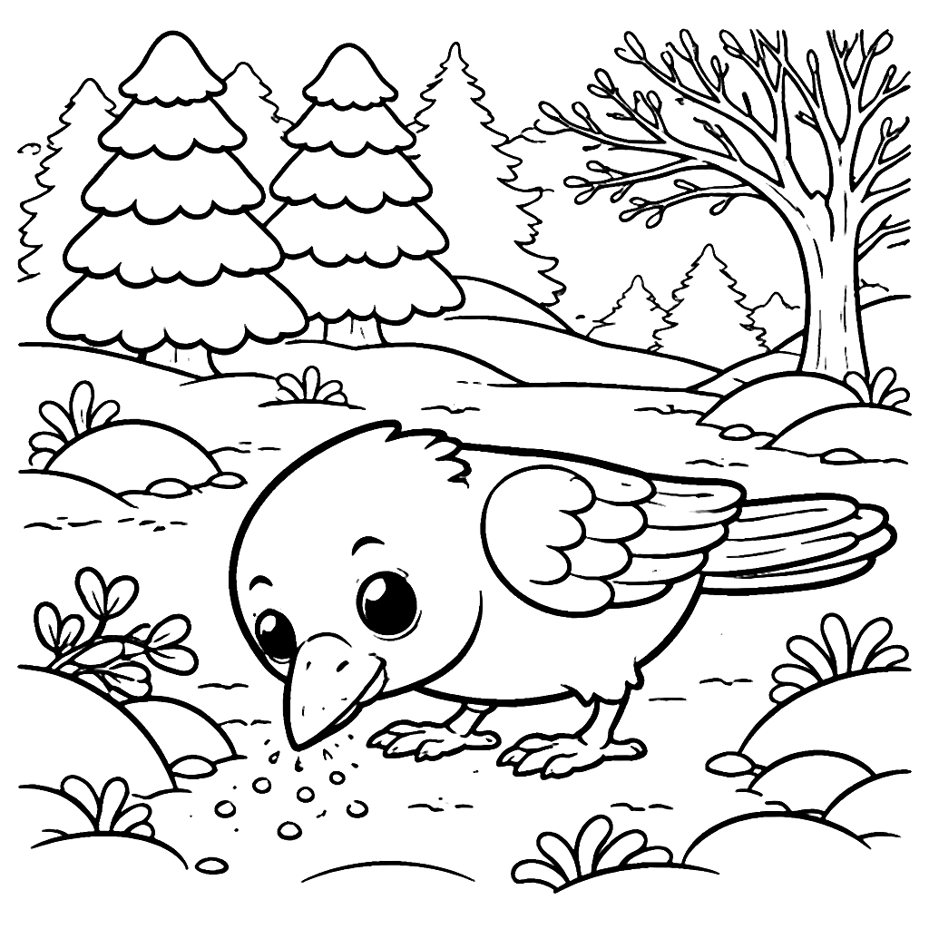 冬の色を楽しむ塗り絵ページ – 塗り絵 プリント