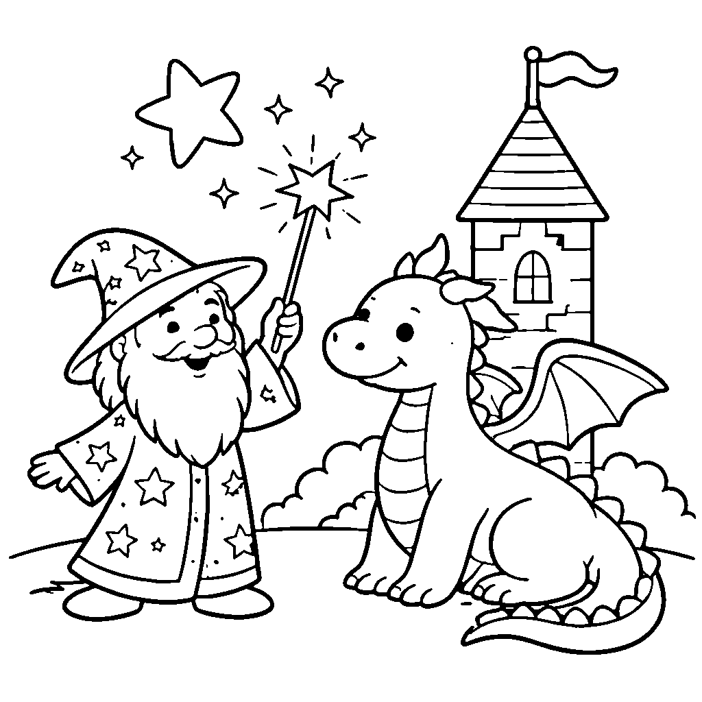 魔法の杖を持つウィザード