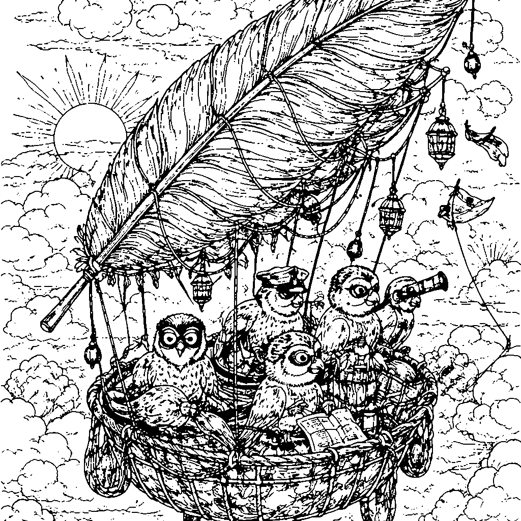 Vogels in een Luchtballon