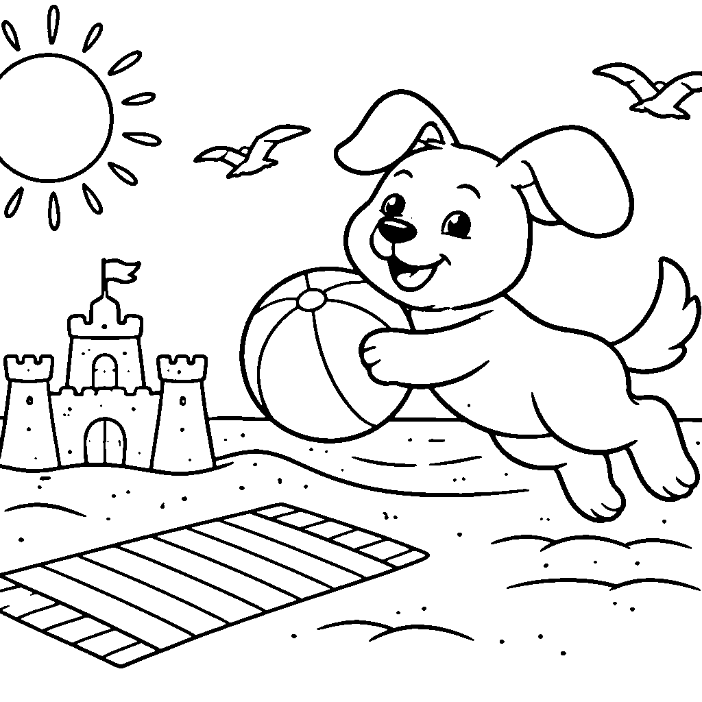 Cachorrinho Feliz na Praia