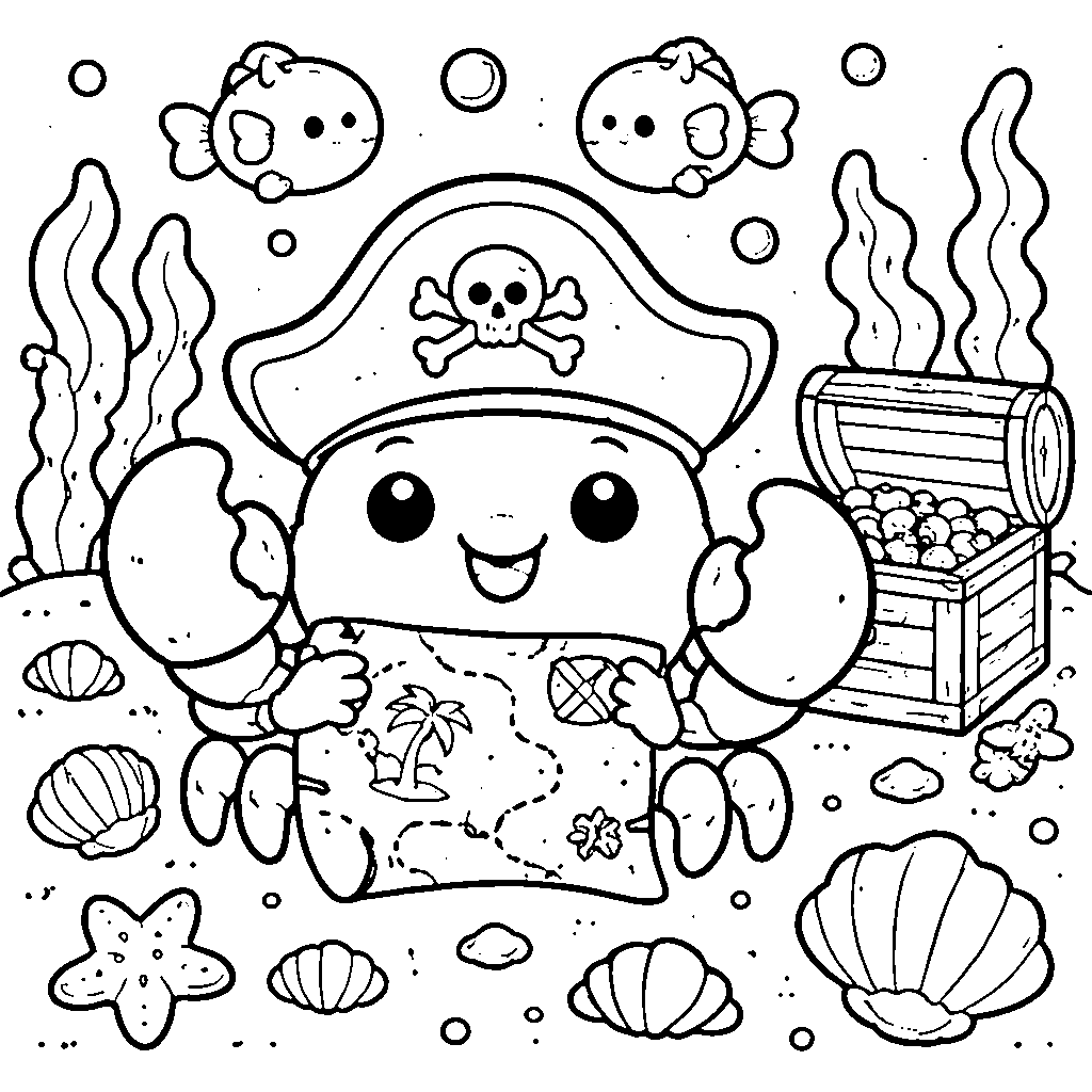 Priateľský krab v pirátskej čiapke