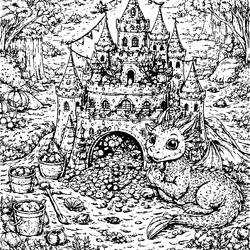 En magisk sandborg med dolda skatter