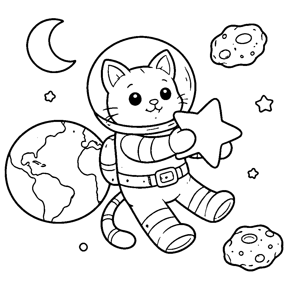Katt astronaut på Månen