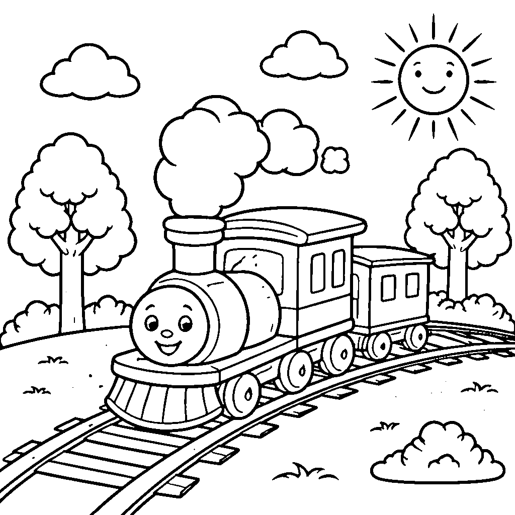 Orman İçindeki Renkli Tren