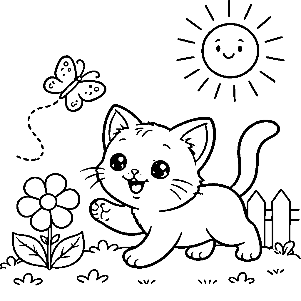 Mèo con trong vườn