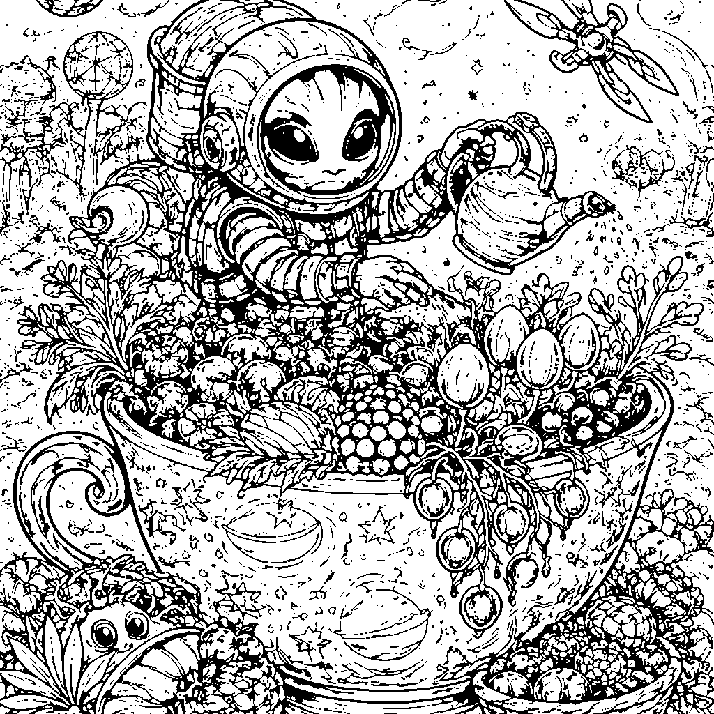 火星園丁 – 著色畫 列印