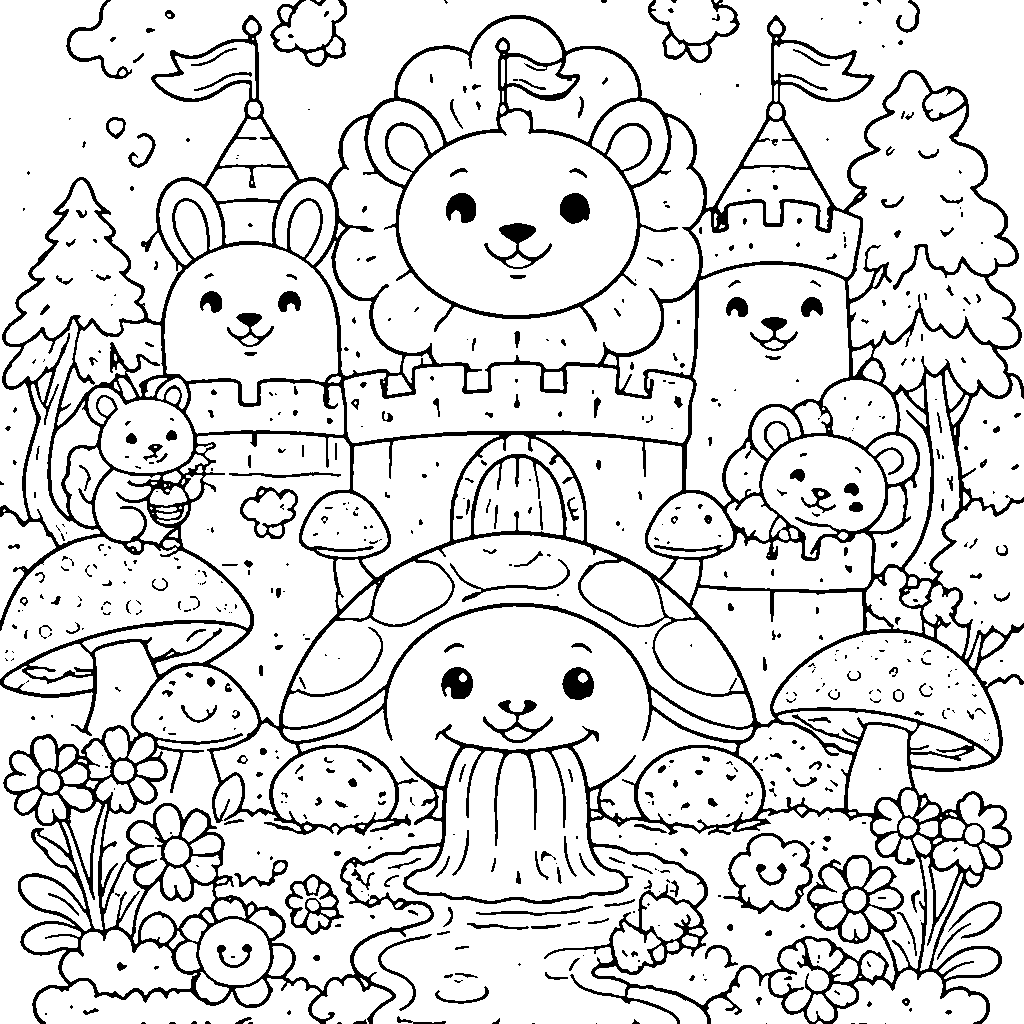 友善動物城堡著色頁